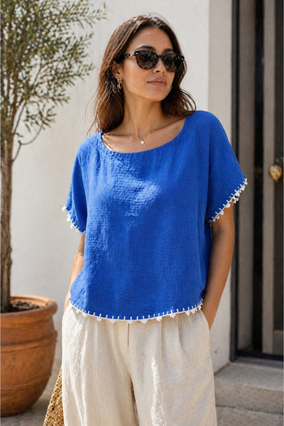 Attolya Blouse, Muslin (Muslin) Blouse, 4 Layers of Muslin That Do Not Show T...