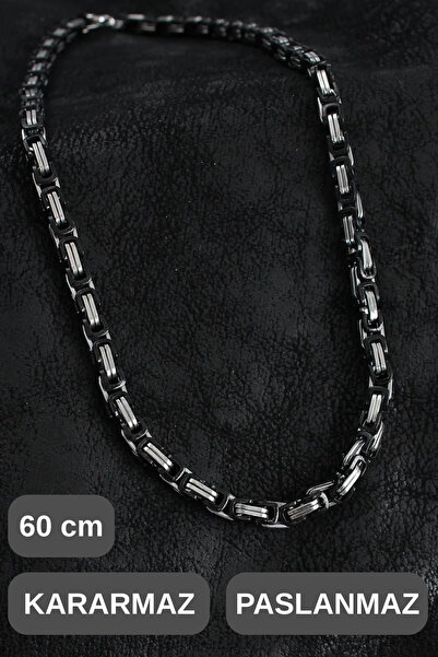 Svein # Chain Necklace 316L Steel King Chain Men's Necklace Silver Color 60 c...