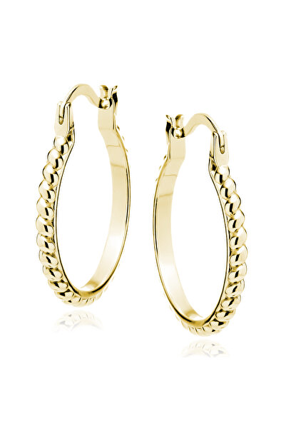 PrimaDonna 925 Sterling Silver Braided Creole Earrings with 14K Gold Plated