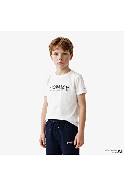 Tommy Hilfiger Graphic Çocuk Beyaz T-Shirt