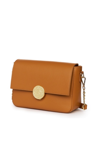 myOwn Τεόνα γυναικεία τσάντα clutch από δέρμα κονιάκ