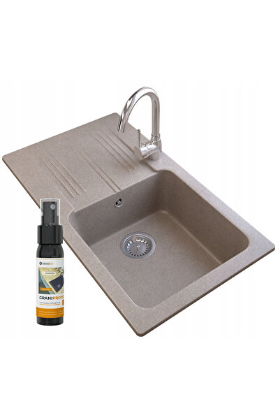 Granitan Set Chiuveta Granit ADA Cu Scurgator, 775x435mm, cu robinet si sifon