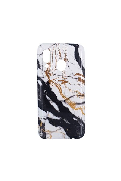 OEM Θήκη Marble Silicon Samsung Galaxy A40 Black / White