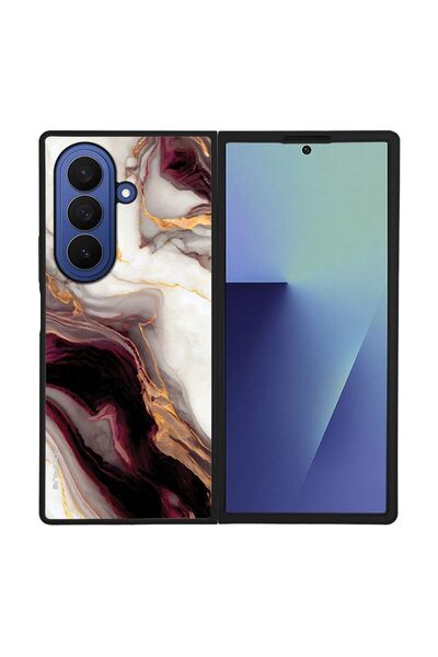 Sonique Θήκη Marble Series για Samsung Galaxy Z Fold 7 Μπορντώ