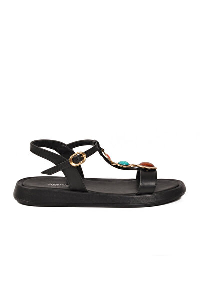 AYAKMOD Black Lightweight Women's Sandals with Stones between the Toes 513083 Z