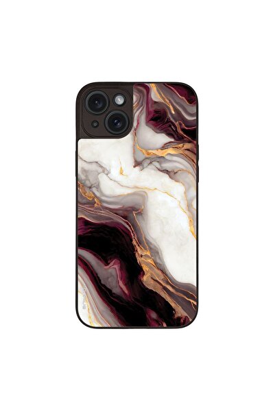 Sonique Θήκη Marble Series για Apple iPhone 15 Plus Μπορντώ