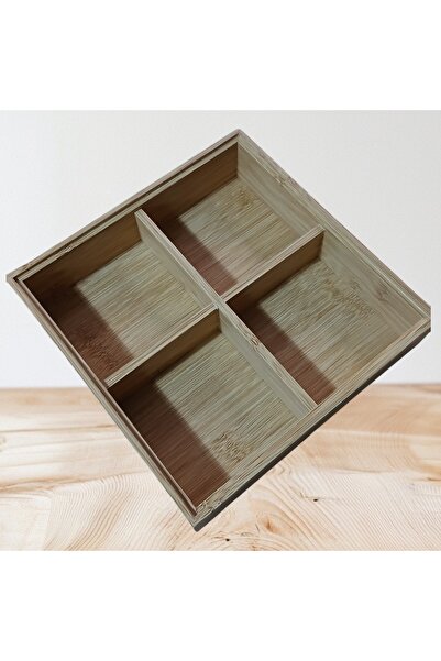 MZK 4-Compartment Wooden Snack Bowl