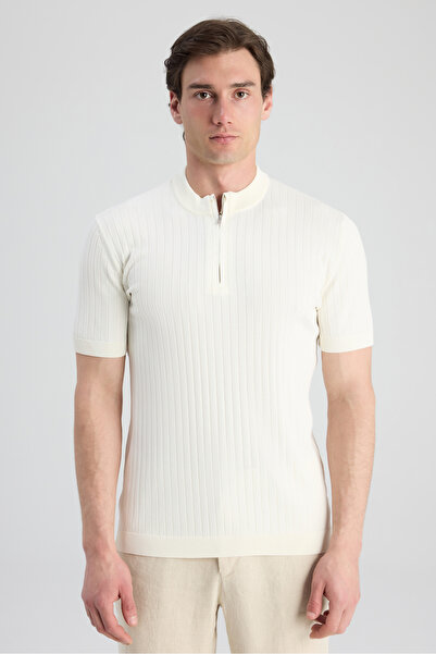 D'S Damat Ds Damat Regular Fit Ecru Plain Sweater