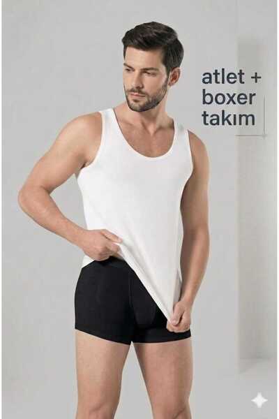 BEYAZTOPTAN Premium Men's Athlete Boxer Set - Cotton Flexible Comfortable Cut