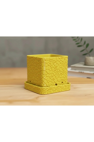 OEM Decorative flower pot with modern design and tray, 3D printing