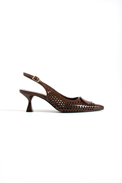 dericia shoes حذاء لورينزا نسائي من الجلد الطبيعي باللون البني اللامع بكعب رف...