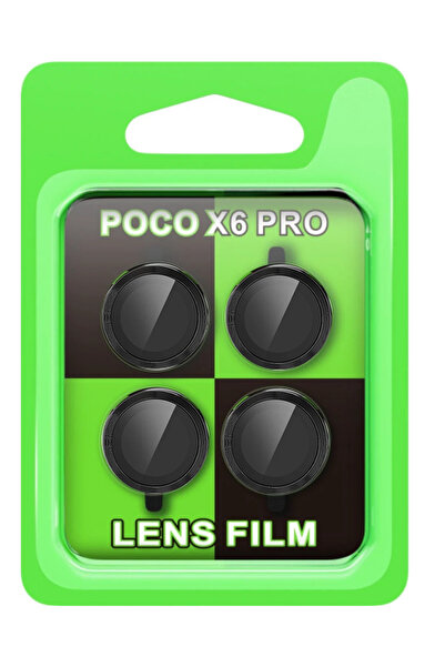 NewFace عدسة كاميرا معدنية من SHOPILKE لهاتف Poco X6 Pro Raze (05221) - أسود