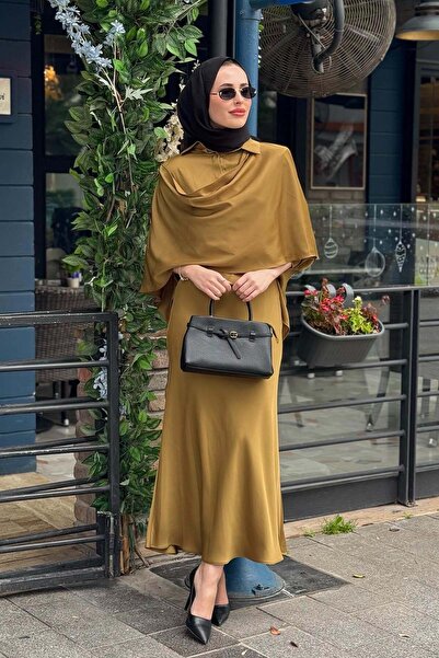 QOOQ STORE QOOQ Noya Etekli Takım 26SS218T Yağ Yeşili