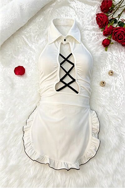 Generic Sweet And Sexy Maid Roleplay Costume For Women Nightwear Backless Lac...