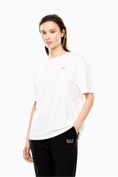EA7 Kadın Bisiklet Yaka T-Shirt Yeşil