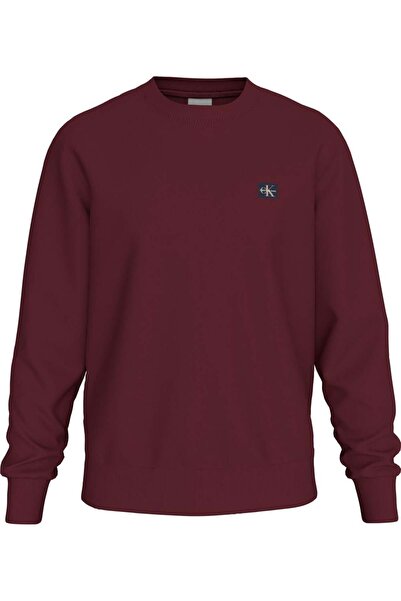 Calvin Klein Ls Eu 350Terry Badge Cn Erkek Bisiklet Yaka Sweatshirt Kırmızı