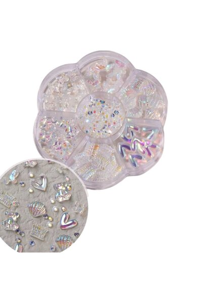 OEM Set de decorațiuni 3D pentru unghii, figurine și strasuri asortate