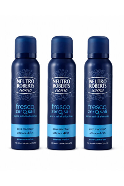 Neutro Roberts Set 3 x Deodorant spray Uomo Fresco Zero Sali, marine , 48 h e...
