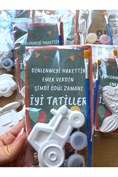 kokuvedoku Karne Hediyesi Boyama Seti - 5 Adet Taş Figür+Fırça ve Boya Seti O...