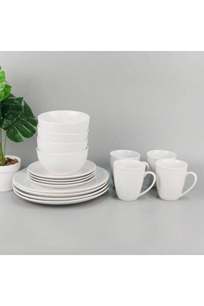 bity thok Porcelain 16 Piece Dining Set – Bright White