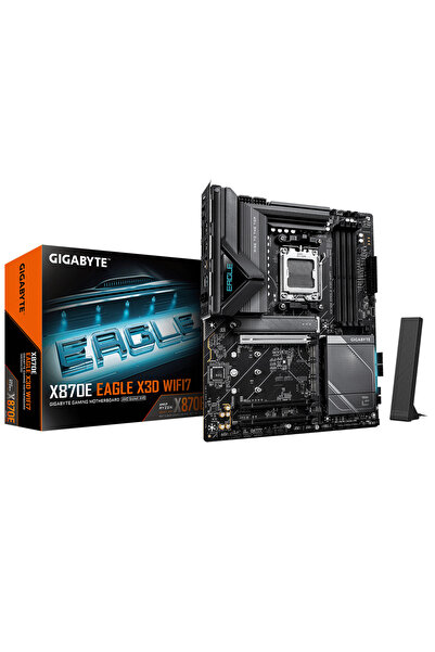 Gigabyte X870E EAGLE X3D WIFI7 9000MHz OC DDR5 Soket AM5 M.2 HDMI DP ATX Anakart