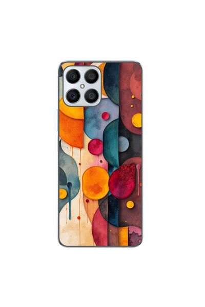 OEM Husa compatibila cu Honor X8 4G Silicon Gel Tpu Model Abstract Shapes and...