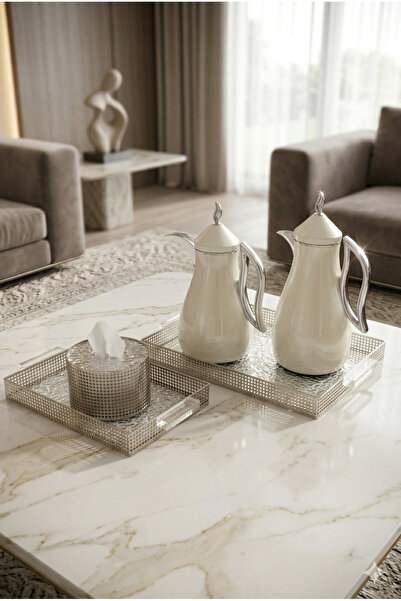 Generic Luxury Serving Set Includes Tea & Coffee Tray, Serving Trays, and Tis...