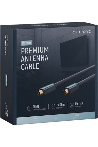 CLICKTRONIC Καλώδιο Κεραίας Ομοαξονικό αρσενικό - Ομοαξονικό θηλυκό Μπλε 20μ ...