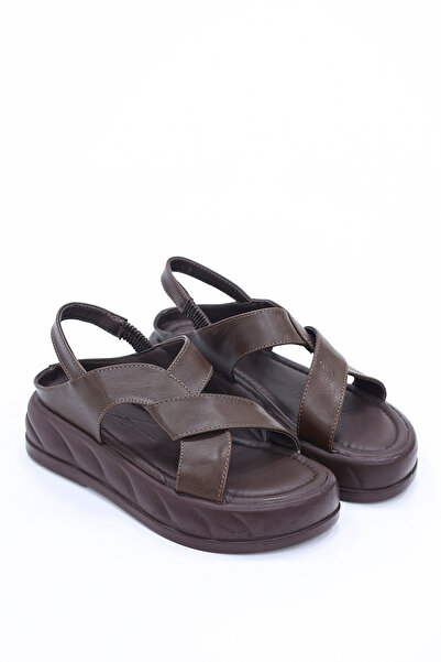 kajal ayakkabı İk 2040 Cross-Strapped Elastic Sandals