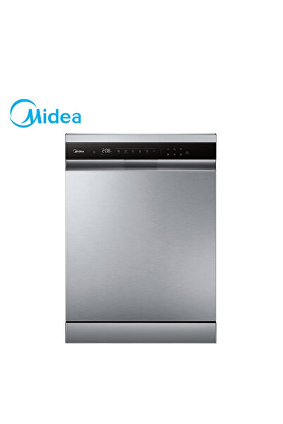 Midea غسالة أطباق بسعة 15 مكانًا و9 برامج باللون الفضي - WQP 15 W 7633 DSS