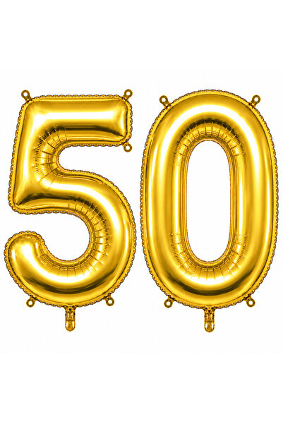 BeySüS 50 Foil Balloons Gold Color (100 cm)