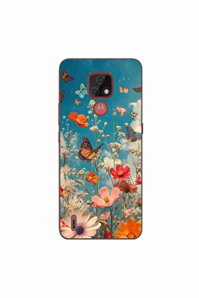 OEM Husa compatibila cu Motorola Moto E7 Silicon Gel Tpu Model Flori si Fluturi