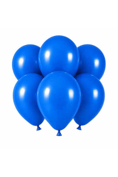 BeySüS Blue Color Latex Pastel Balloon (30 cm) - 6 Pieces