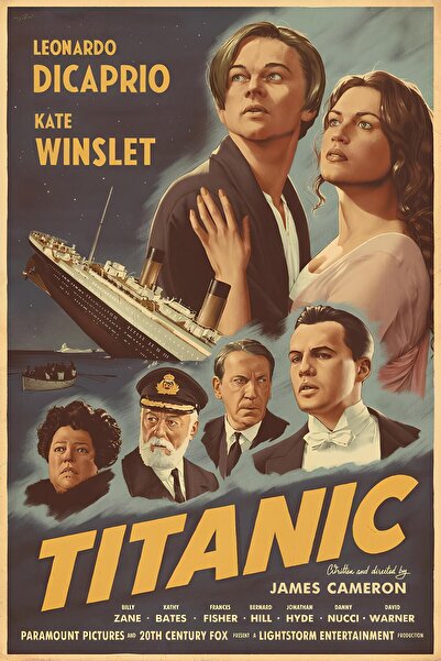 ESLEM Titanic Poster Kült Film Afişi Retro Vintage Duvar Dekorasyonu Kalın Ku...