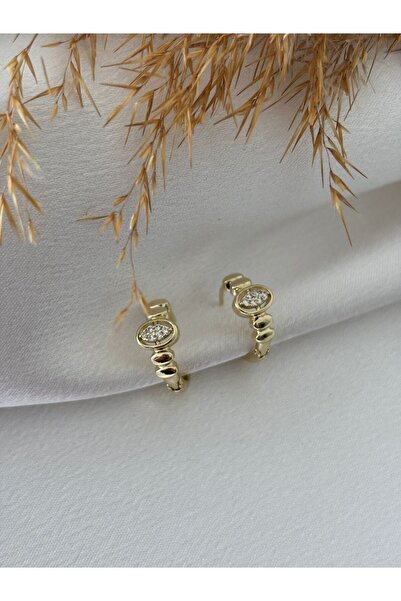 XUPING JEWELRY 14K Kuyumcu Model Zirkon Taşlı Xupıng Halka Çelik Küpe