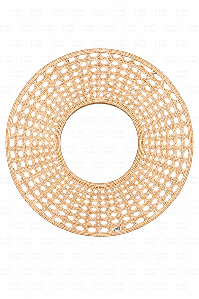 NATUREL DEKOR Rattan Hazeran Örme Dekoratif Ayna 55 cm, Bohem, Iskandinav, Mo...
