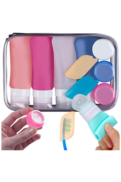Mardil Set de sticle de călătorie, 9 piese, din silicon, etanșe, 89ml, artico...