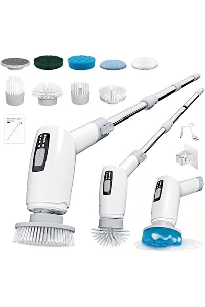 Clean Perie electrică de curățare fără fir 8-în-1, cu 3 viteze, cu mâner exte...