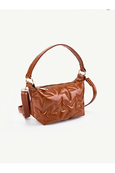 Beshora Palmer Tan Star Patterned Women's Shoulder & Crossbody Bag