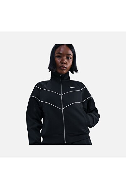 Nike Sportswear Windrunner Full Length Zippered Women's Black Jacket |   Hj09...