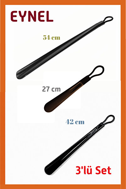 Eynel 3'lü Set 27, 42 ve 54 Cm Askılı Ayakkabı Çekeceği Uzun Plastik Kerata R...