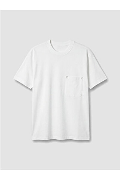 LC Waikiki New Season White Crew Neck Men's T-Shirt with Pockets