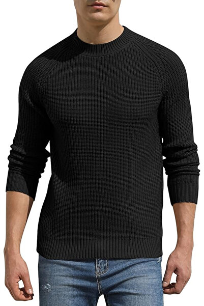 OEM Pulover bărbătesc casual, negru, respirabil, tricotat, mărimea L.