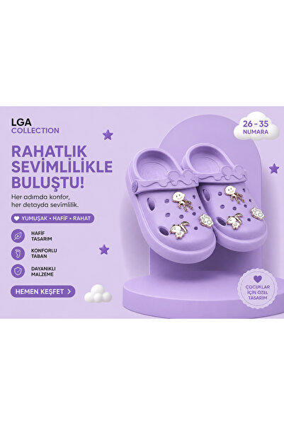 LGA COLLECTİONS Çocuk Cross Terlik Taşlı 26 - 35 Numara Eva Taban Yeni Sezon