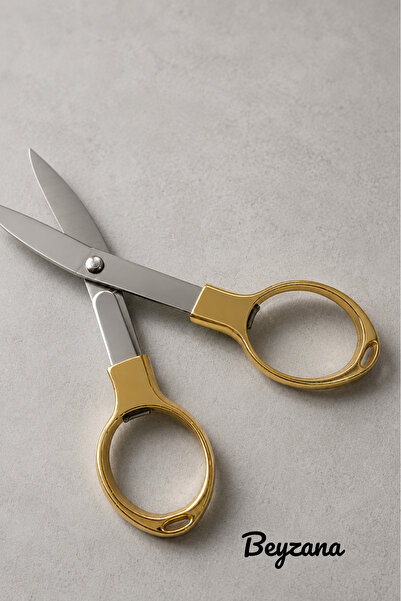 BEYZANA Gold Mini Katlanabilen Makas 10 x 5 Cm
