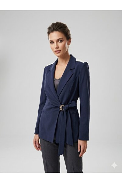 centilmen KASHA Kadın Toka Ve Kurdele Detaylı Blazer Ceket 26YC001