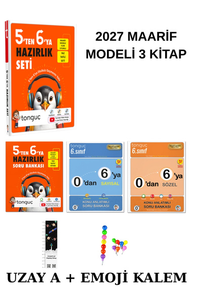 Tonguç Yayınları Tonguç 5'ten 6'ya Hazırlık Seti 3 KİTAP 2027 MAARİF MODELİ (...
