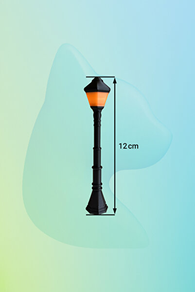 aysluka Minyatür Sokak Lambası 12 cm, Sokak Lambası Maketi (Işıksız)