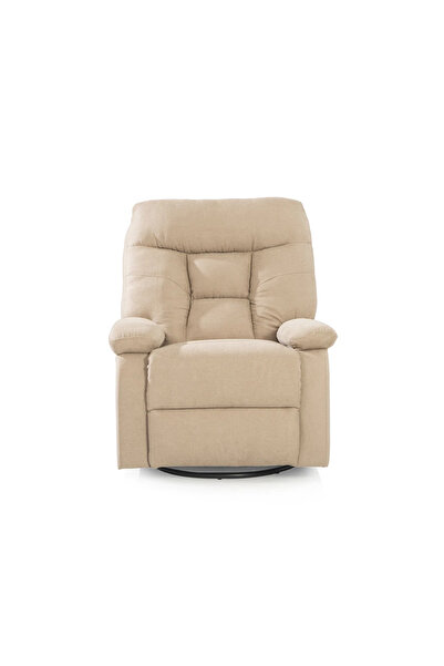 Midas Furniture كرسي استرخاء دوار من الكتان مقاس 79×94×102 سم بلون بيج