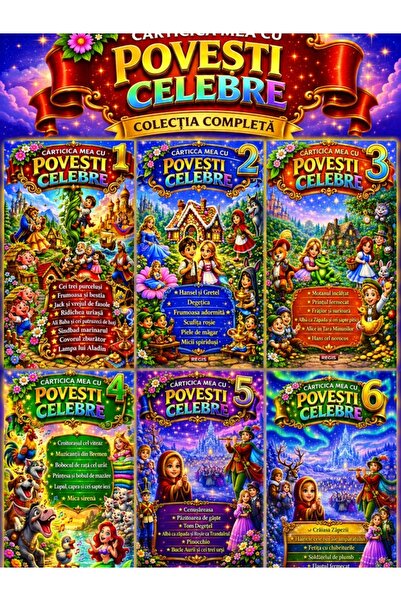 Editura Regis Pachet Complet – Cărticica Mea cu Povești Celebre (Volumele 1–6)